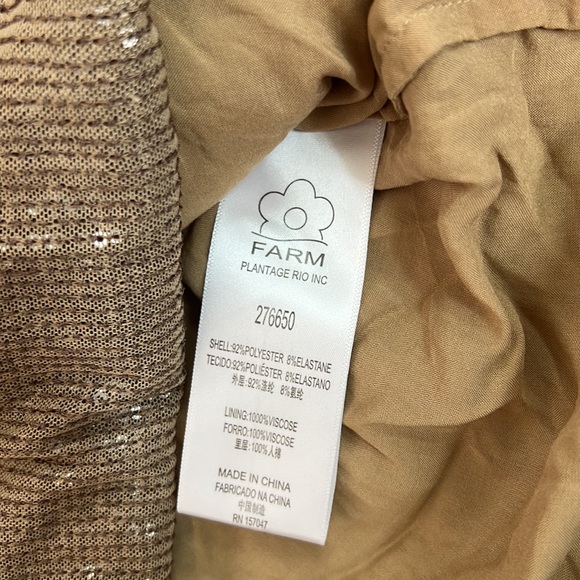 Anthropologie Farm Rio Gold Sequin Tiered Ruffle Midi Skirt Size Large - Picture 16 of 16